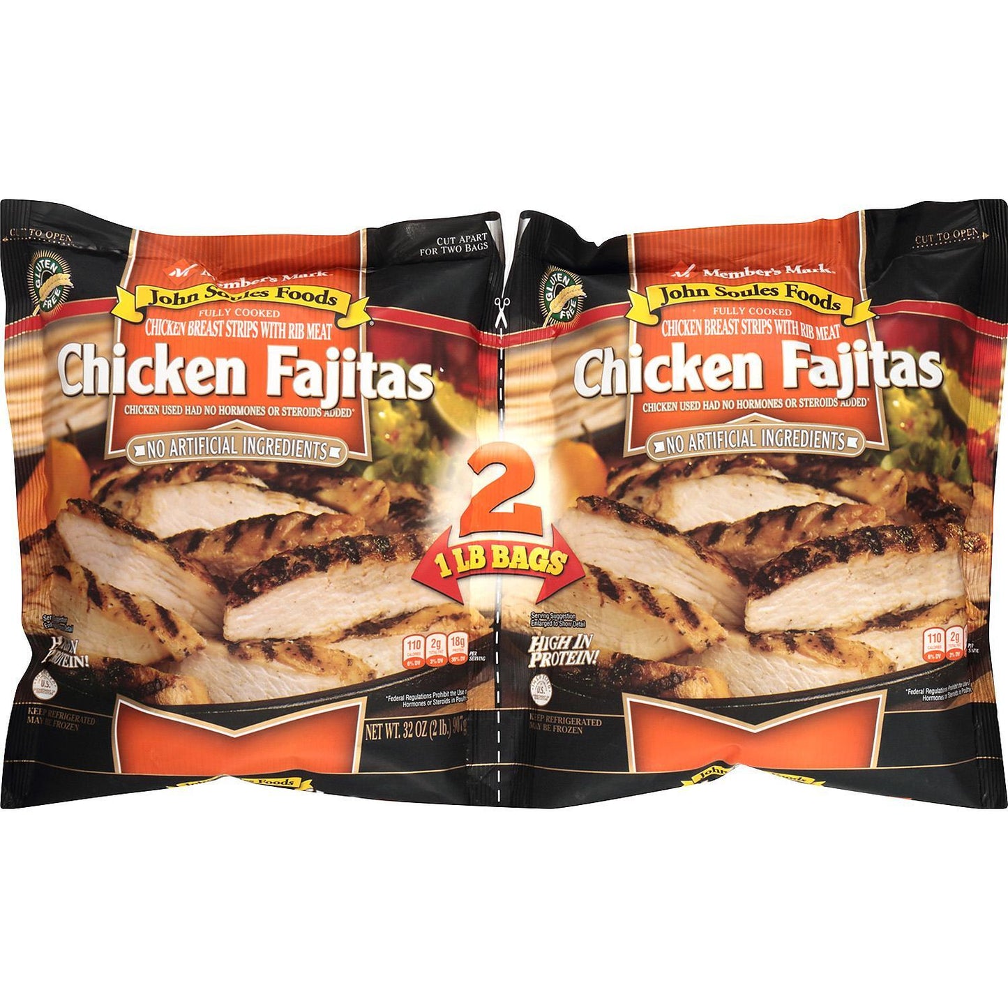 John Soules Meat Strips Chicken Fajitas (family size) twin pack 2lb.(2 in 1