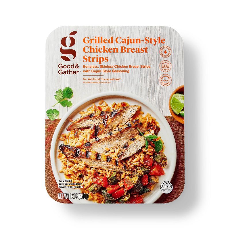 Good & Gather Cajun Seasoned Grilled Chicken Breast Strips 12oz