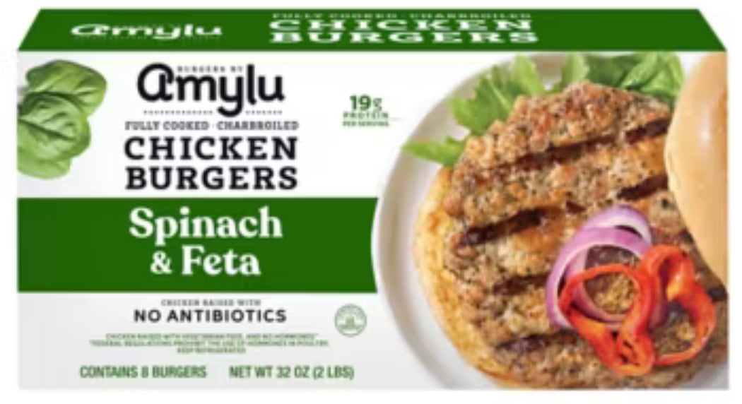 Amylu Spinach & Feta Chicken Burger 2lb.