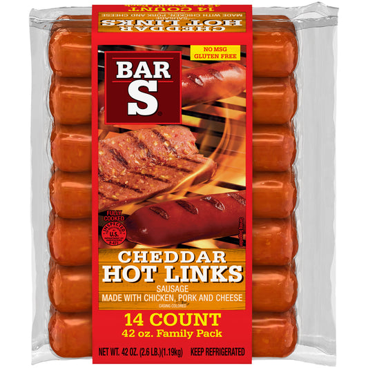 Bar S Sausage Links Cheddar , Hot Links 14ct