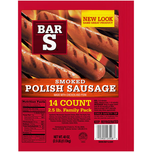 Bar S Smoked Polish Sausage 14ct(family pack)