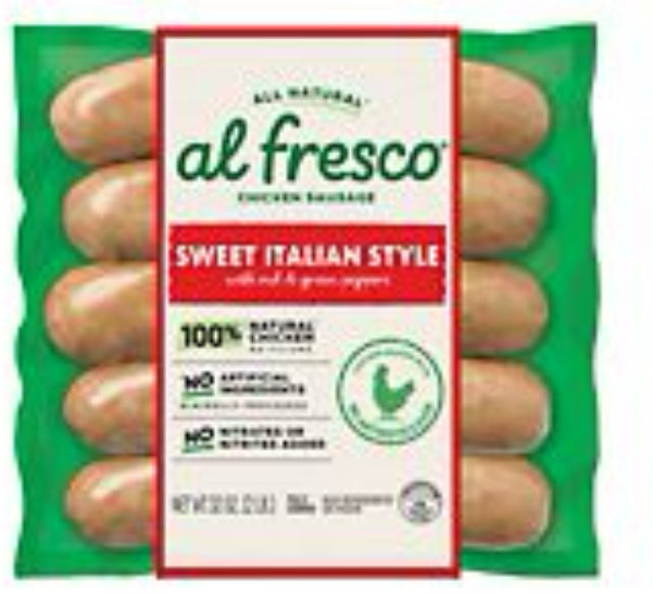 Al Fresco Chicken Sausage 10ct (contains pork)Sweet Italian Style