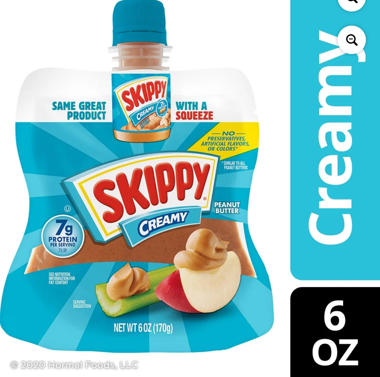 Skippy Squeeze Creamy Peanut Butter 6oz