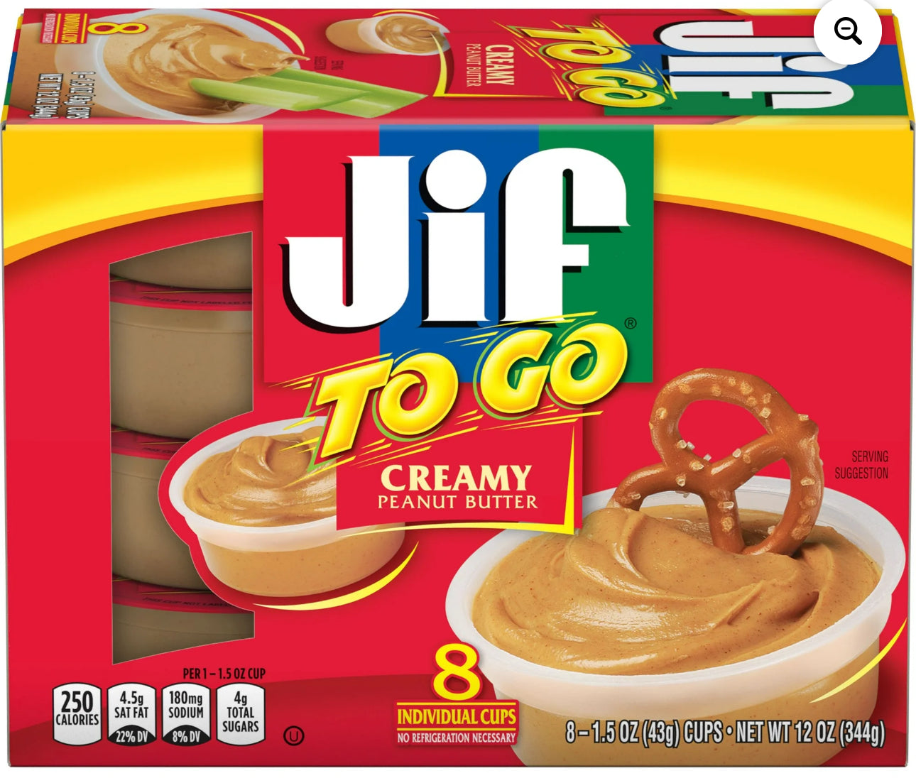 Jif To Go “Creamy Peanut Butter” 8ct. 12oz